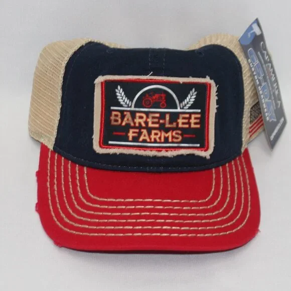 Bare-Lee Farms Patch Baseball Cap Hat Adjustable Strapback Mesh NWT - Picture 9 of 12